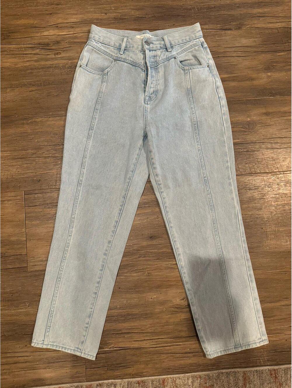 Vintage Pacsun Light Wash High Waist Straight Leg Denim Jeans Sz 27 EUC